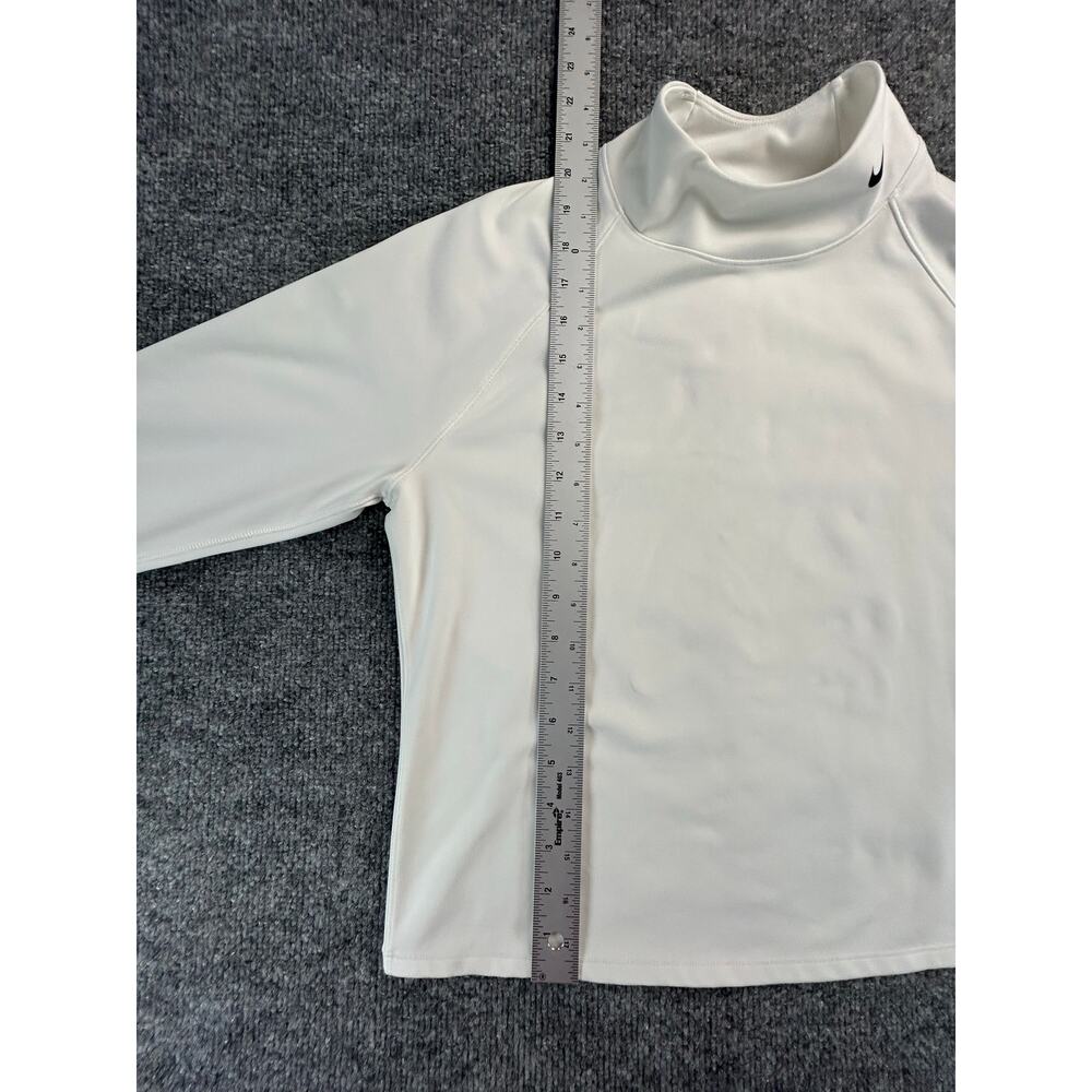 Nike Pro Dri-FIT Mock Neck Crop Top WMS XL White Long Sleeve Compression Shirt - Picture 6 of 7